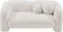 Meridian Furniture Emory Collection Art Deco Loveseat Cream