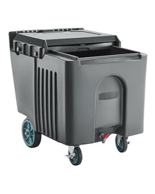 VEVOR Commercial Ice Bin, 125 lbs Portable Ice Caddy, 31.5 x 22.8 x 29 inch Insulated Ice Carrier with 4 Wheels and Flip Lid, Large Ice Bin for Catering, Kitchens, Bistros, Restaurants, and Bars
