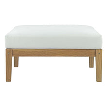 Modern Contemporary Urban Design Outdoor Patio Balcony Ottoman, White, Wood