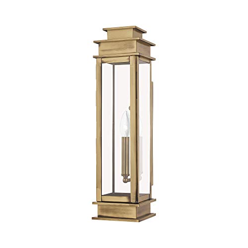 Livex Lighting 20207-01 1-Light Outdoor Wall Lantern, Antique Brass