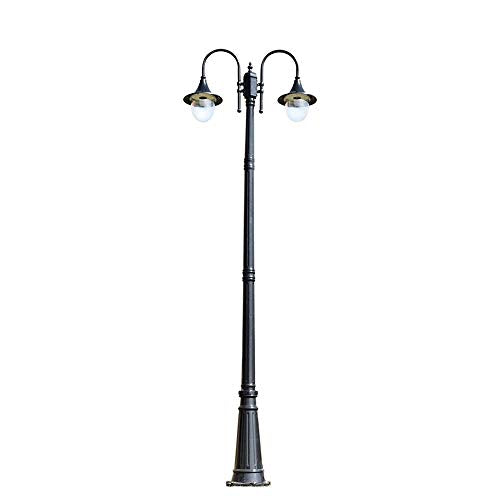 Lights Outdoor Black High Pole Street Light E27 Super Bright Outdoor Lighting Landscape Post Lamp Professional IP65 Waterproof Aluminum Alloy Street Lamp with Acrylic Lampshade Stadium (Color : 2-Ligh