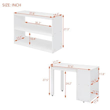 RORIGAT Twin Size Loft Bed with Desk, Storage Stairs & Shelves, White