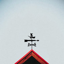 Witch Metal Weather Vane Vintage Weathervane Hollow Wind Direction Indicator for Outdoor Garden Roof Paddock Decoration Wind Vane (Style 5) (Style 1)