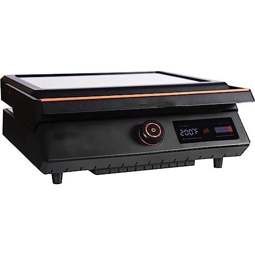 Family Yard Outdoor Electric Tabletop Griddle with Hood Camping Grill Bbq