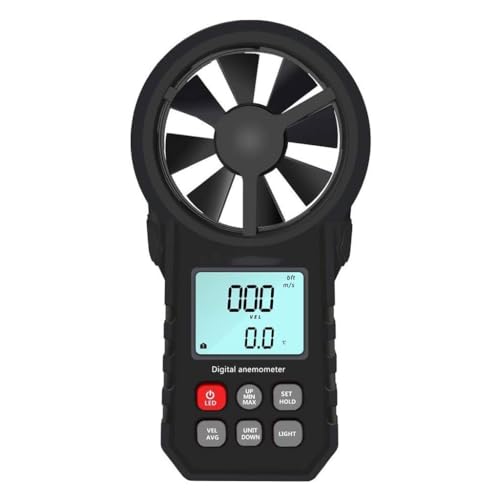 CARUTU Digital Anemometer Handheld Wind Speed Meter for Measuring Wind Speed, Temperature and Wind Chill with Backlight and Max/Min