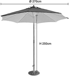 Outdoor Garden Parasols Parasols 9 ft Beige Patio Umbrella - Outdoor Table Market Umbrella with Crank and 8 Ribs for Garden Deck Backyard and Pool Side (Color : Beige Size : 9ft/270cm) (Beige 9ft