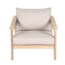 Christopher Knight Home Hartford Acacia Wood Lounge Chair Outdoor Set of 4 with Removable Cushion, Solid Wood Patio Accent Chair with PE Wicker Backrest, Patio Furniture Sofa Set, Light Brown+Beige