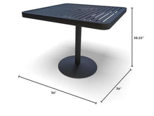 Wabash Valley Hanna Slat Square Outdoor Dining Table - Textured Black