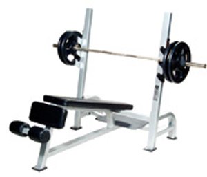 York Barbell Olympic Decline Bench with Gun Racks White