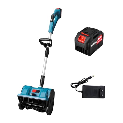 Handheld Electric Snow Shovel with Adjustable Auxiliary Handle, 12 Inch Brushless Snow Blower, Battery Powered Snow Thrower, Ideal for Driveway and Snow Removal(One Batteries)