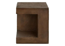 Seeheool Modern Square Outdoor Side Table with Magnesium Oxide for Patio Backyard Garden Pool Porch Lawn 22.25" x 22.25" x 24.75" Walnut