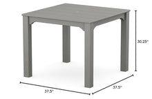 Martha Stewart by POLYWOOD® Chinoiserie Parsons 38" Square Dining Table in Slate Grey