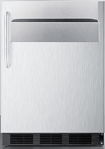 Summit 24” Refrigerator w/Speed Rail, Built-in, Outdoor, Bar Refrigerator, 5.5 cu.ft. Capacity, Stainless Steel- SPR7BOSSTSR