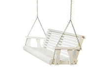 Amish Casual Heavy Duty 700 Lb Capacity Porch Swing (5 Foot, Semi-Solid White Stain) – Wooden Outdoor Roll Back Swing with Hanging Chains – Amish Made in the USA