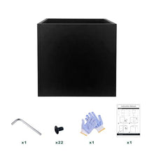 GZGNEEVL Galvanized Steel Planter Box 28 in Black Square Planters