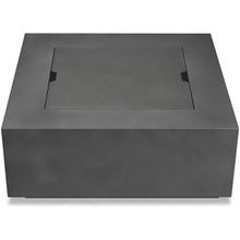 Home Square 2-Piece Set with Square Propane Fire Table and Fire Glass