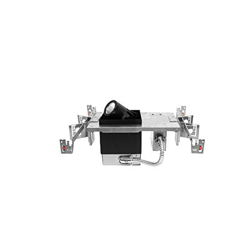 WAC Lighting MT4LD111NE-F40-BK LED Precision Multiple Single New Construction IC Rated Housing in 4000K Flood Beam, 1 Light, Black