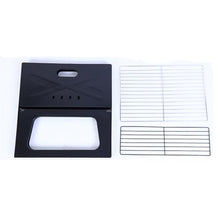 HBJWOV Outdoor Thickened Pull-out Barbecue Rack Household Stainless Steel Folding Barbecue Stove