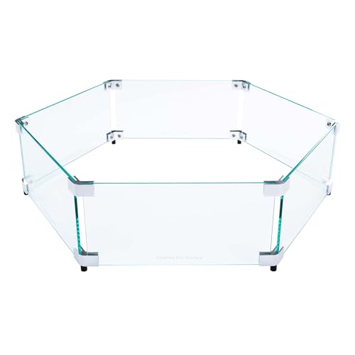 Custom Sized Hexagon Wind Guard for Gas Fire Pits