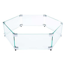 Custom Sized Hexagon Wind Guard for Gas Fire Pits