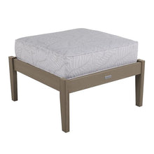highwood Lehigh Deep Seating Ottoman, with Sunbrella Cushions in Lively Parchment, Woodland Brown Frame