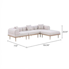 Outdoor Escape Beige Fabric 4-Piece Outdoor Modular Sectional with Cushioned Seating, Contemporary Style, Includes Pillows, Weather-Resistant Construction
