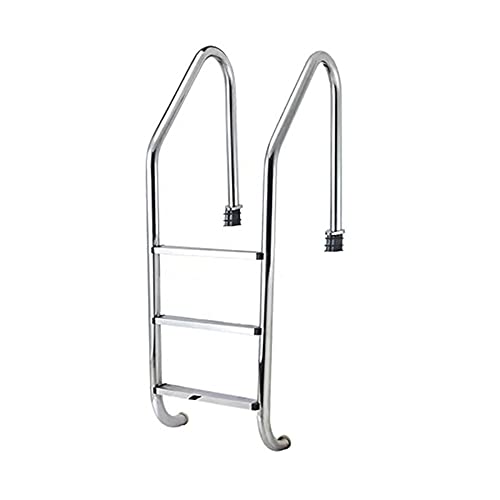 Swimming Pool handrail Ladder Embedded Stainless Steel Swimming Pool Climbing Ladder Swimming Pool Steps with 3 Non-Slip mats Suitable for Commercial Spaces/Silver / 50cm (Silver 50cm)