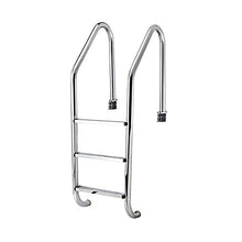 Swimming Pool handrail Ladder Embedded Stainless Steel Swimming Pool Climbing Ladder Swimming Pool Steps with 3 Non-Slip mats Suitable for Commercial Spaces/Silver / 50cm (Silver 50cm)