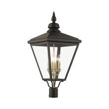 Livex 27376-07 Adams 4 Light Outdoor Post Top Lantern Black/Brushed Nickel