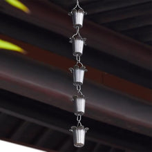YUSIWOAL Pewter Petal Rain Chain for Gutter Downspout Alternative Outdoor Garden Decoration(300cm (118 1/8)