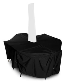 KoverRoos Weathermax 71461 Supersize High Back Dining Set Cover with Umbrella Hole, 140 by 80 by 36-Inch, Black