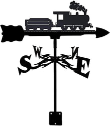 Weather Vanes Weathervane Measuring Tools Weathercock with Anti Rust Coating Stainless Steel for Durable Outdoor Gardens Houses Patio Lawns (Angler 2) (Train)