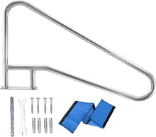 Swimming Pool Safety Hand Rail Pool Handrail, Swimming Pool Safety Stair Rail, Stainless Steel Stair Pool Hand Rail, Pool Rail with Quick Mount Base Plate, and Complete Mounting Accessories
