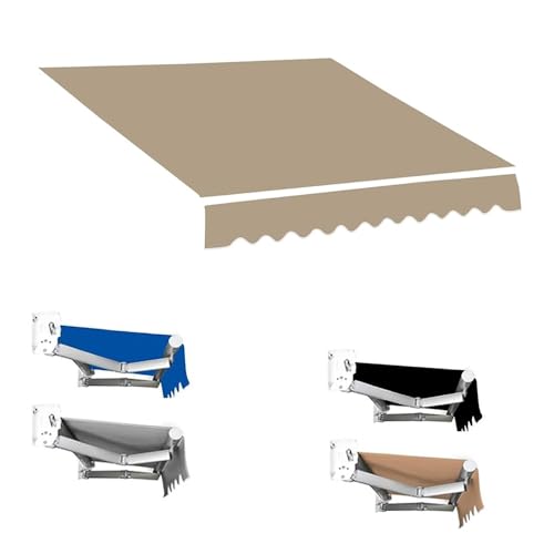 GJZDPMY Retractable Waterproof Patio Umbrella Canopy Replacement Fabric (Cacao 600x300 cm) – Outdoor Awning Top Cover for Sunshade Protection and Shelter