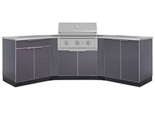 NewAge Products Classic Series 7PC Aluminum Slate Gray Modular Outdoor Kitchen Set with 33" Performance Grill NG - 24"D x 122.95"W x 48.5"H