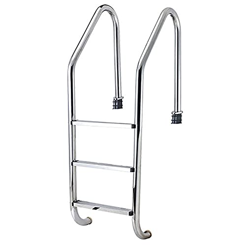 Swimming Pool Handrail 304 Stainless Steel Pool Stair Railing 42mm in Diameter for 1-1.4m Pool Entry Need to be Embedded/Silver / 155x59.2x50cm (Silver 155x59.2x50cm)