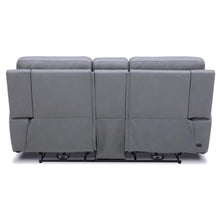 Liberty Furniture Cooper Triple Power Reclining Loveseat with Console - USB Charging Ports, Wireless Charging Pads, Hidden Cupholders - Blue Gray Leather
