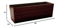 Generic Madera Tapered Rectangle Fiberglass Planter 36" x 15" x 24" Mahogany
