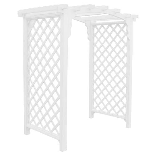 Keystone Amish Co. Newberry Pressure Treated Pine Garden Arbor, Heavy Duty Outdoor Archway Trellis, Amish Crafted, Made in USA, 5-Foot, White Paint