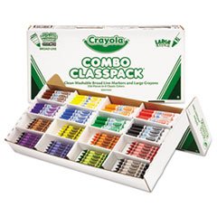 CYO Crayola Large Crayon & Washable Marker Classpack Combo 128 Crayons 128 Markers Assorted