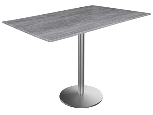 HBS 42" Tall OD214 Indoor/Outdoor All-Season Stainless Steel Table with 32" x 48" Greystone EuroSlim Top