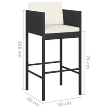 KDVXBCQJH 5 Piece Patio Bar Set Outdoor PE Rattan Dining Furniture Black