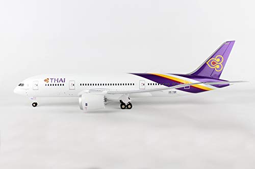 Daron Skymarks Thai 787-8 Model 1/100 with Wood Stand & Gear Purple