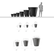 Crescent Garden Madison Planter– Weather-Resistant, Double Walled Indoor/Outdoor Plant Pot with Drain Hole – Large Plastic Plant Pot, 26" W (Caviar Black)