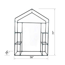 Outdoor Portable Greenhouse Mini Walk-in 4 Shelves Flower Rack Garden Patio Plant Cover with Frame