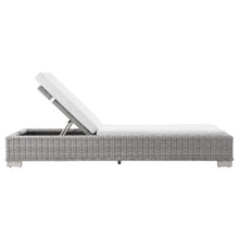 Modway Conway Outdoor Patio Wicker Rattan Chaise Lounge Light Gray White