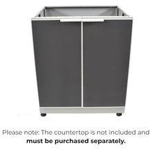 Blue Sky Outdoor Living, OKC3024GD2DG, 2-Door Outdoor Kitchen Cabinet – Heavy-Duty Tempered Glass Cabinet Doors – Weather-Resistant Modular Base for Patios and BBQ Islands – Slate Gray