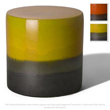 Emissary 18in. H Semiglossy Glaze Mustard Yellow Round Stoneware Garden Stool