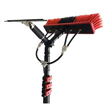 Window Cleaning Rod, Water Supply Retractable Brush with Scraper, Retractable Cleaning Roof Greenhouse, Solar Panels, 3 in 1 Cleaning Tool,3.6 M/11.8 Ft