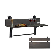 Views 3Ft Folding Balcony Bar Table (Charcoal) - Durable, Space-Saving, Easy Assembly | Weatherproofed Acacia Wood with Adjustable Steel Brackets for Patio, Terrace, Deck, Porch, Backyard